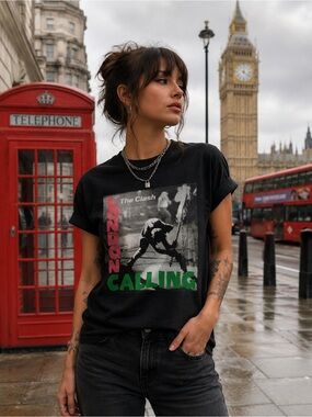 The Clash London Calling Band Graphic T-Shirt Women’s Large Black Punk Rock